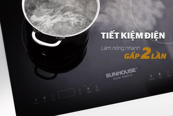 Bếp từ đôi Sunhouse SHB9101 làm nóng nhanh